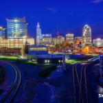 Downtown Raleigh at night with the new Dillon Building