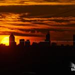 View of sunset behind Raleigh from over 6.5 miles away (near Knightdale)