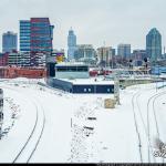 Raleigh skyline in the snow from the Boylan Wye