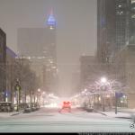 Fayetteville Street in Downtown Raleigh Whiteout during December 2018 Snow