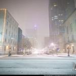 Fayetteville Street in Downtown Raleigh Whiteout during December 2018 Snow