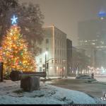 North Carolina State Capitol Christmas Tree in the Snow 12/09/18