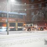 Raleigh Central Fire station in the snow