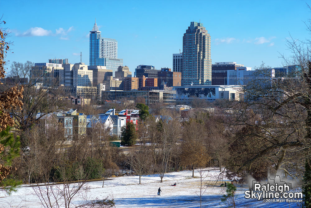 Morning aftermath of the January 2018 snowfall for Dorothea Dix Park