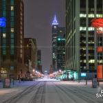 Fayetteville Street in Downtown Raleigh covered in Snow 2018