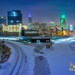 Snowy Raleigh Skyline from Boylan Avenue