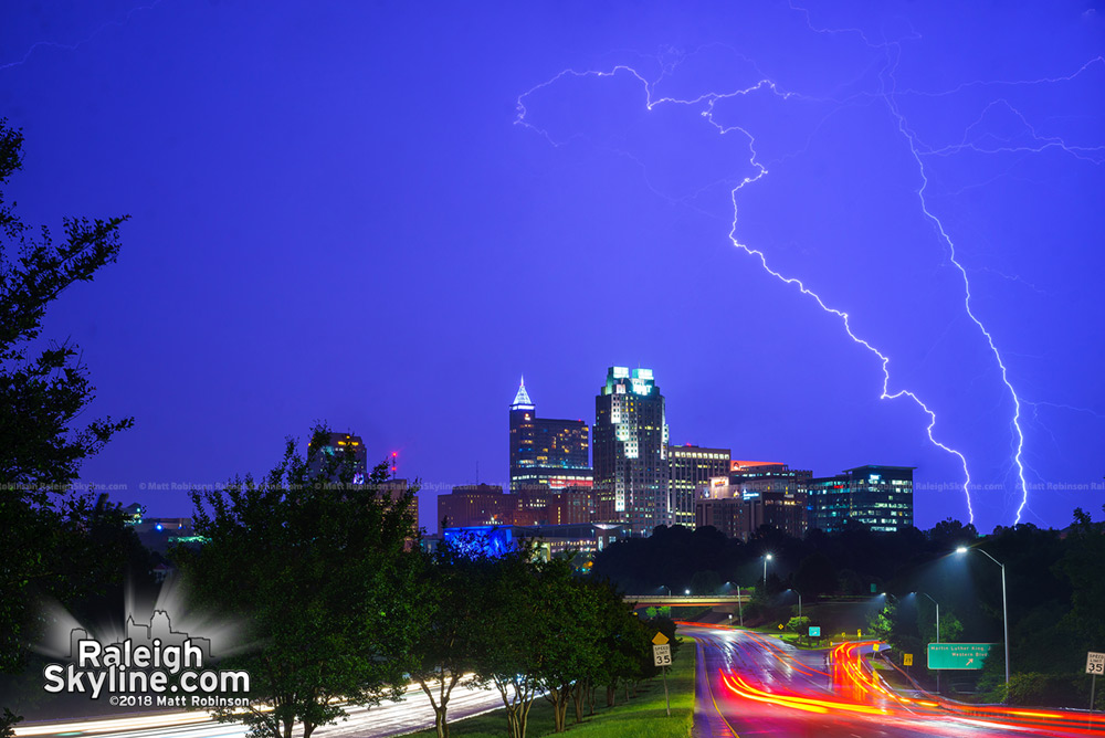 Lightning over downtown Raleigh