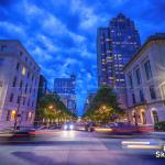 Textured clouds over Fayetteville Street