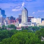 View of Downtown Raleigh from top floor of Dorothea Dix Hospital