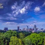 View of Downtown Raleigh from top floor of Dorothea Dix Hospital