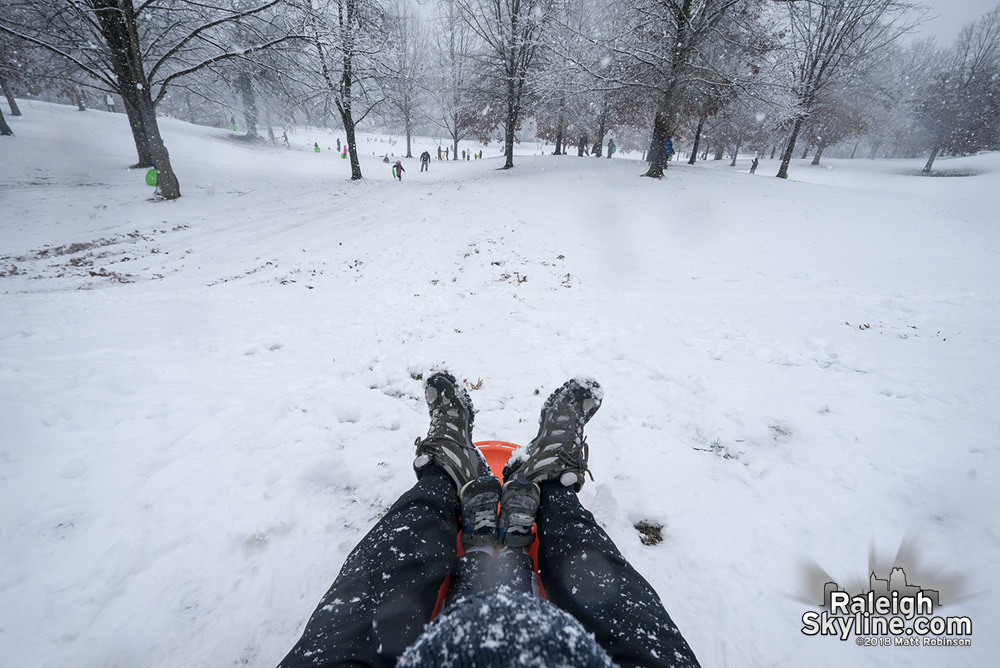 Sledding with my son