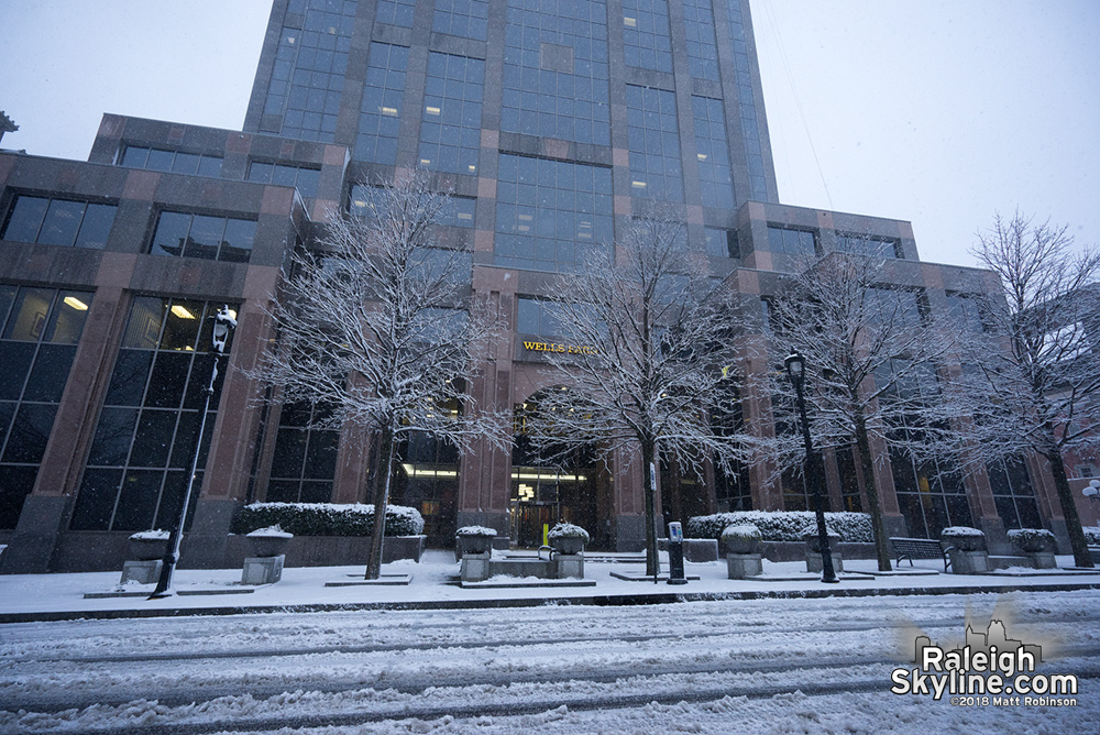 Wells Fargo Capitol Center in snow