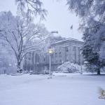 North Carolina State Capitol in the snow 2018