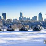 Raleigh skyline with snow 2018