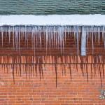 Icicles hanging after the snow