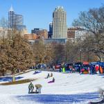 Hundreds of Sledders at Dix Hill