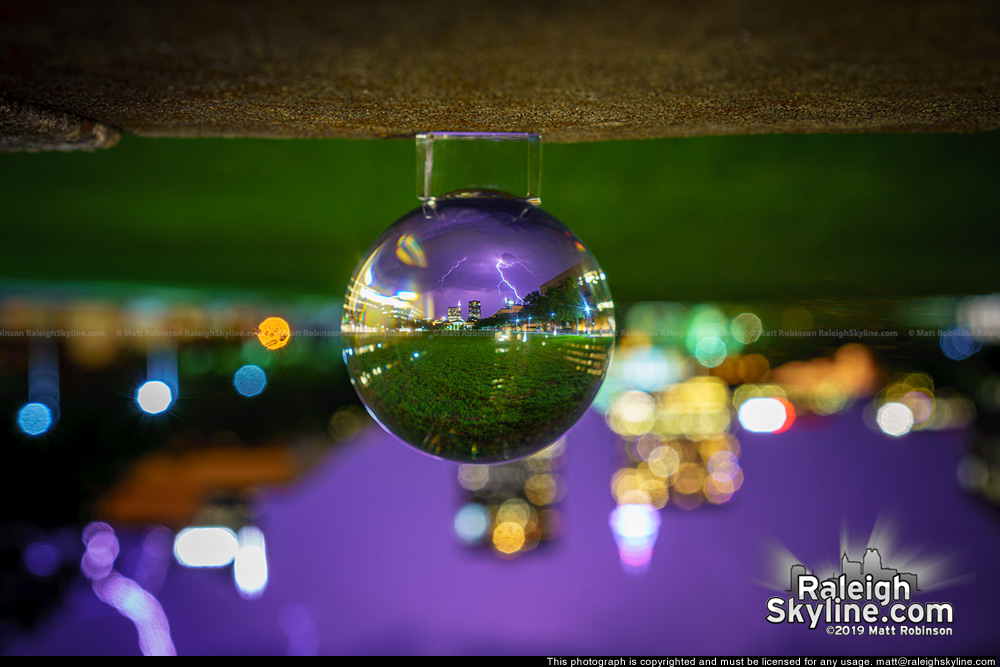 Lens ball with lightning