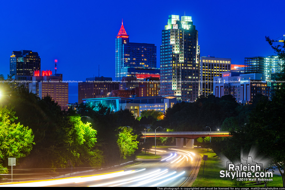 PNC lit red for the Carolina Hurricanes