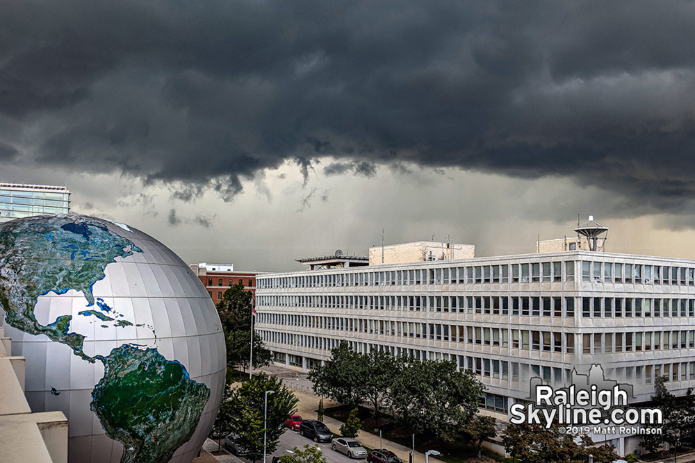 Storm approaching the Earth from the bridge at the Nature Research Center