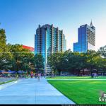 The newly reopened Moore Square