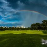 Full rainbow across Dix Park and downtown Raleigh