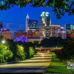 Raleigh skyline at night, summer 2019