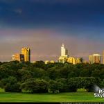 Rainbow at sunset with Raleigh