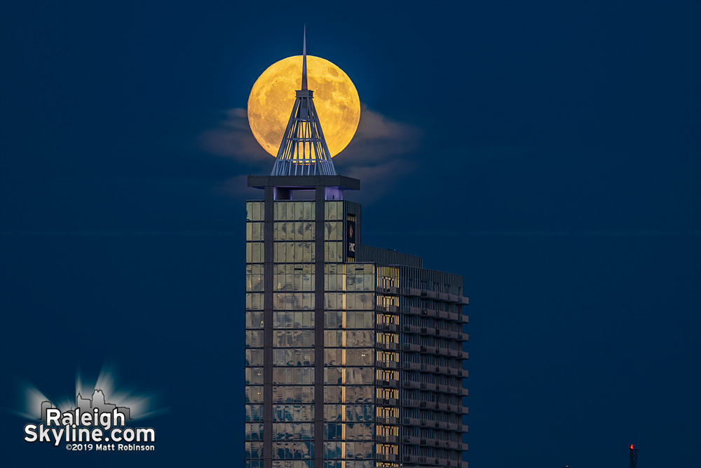 Moonrise behind PNC Plaza