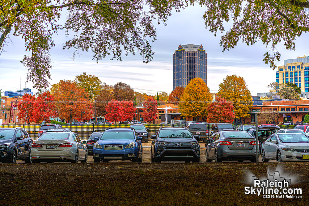 Autumn colors with downtown Raleigh