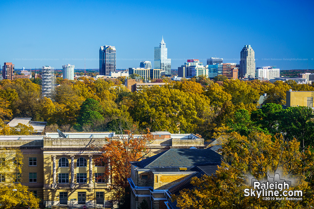 View from DH Hill and downtown Raleigh during Fall 2019