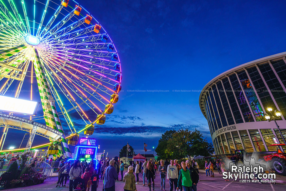 Skygazer with Dorton Arena at the NC State Fair