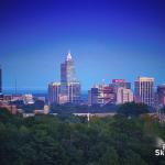 View of downtown Raleigh from near the top of the tallest Ferris Wheel ever at the North Carolina State Fair, Skygazer.