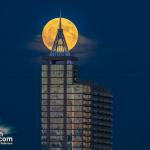 Moonrise behind PNC Plaza