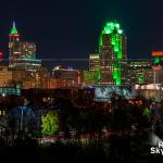 Downtown Raleigh skyline on the Winter Solstice, 2019