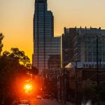 Raleigh-henge sunrise from Martin Street