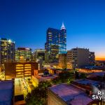 Fall sunset over downtown Raleigh