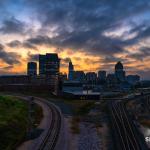 Pre-dawn view of Raleigh skyline from Boylan Avenue