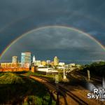 Full Rainbow over downtown Raleigh on June 20, 2019 from Boylan Avenue