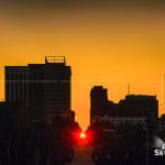 Raleigh-henge 2019.  Sunset aligns along the street grid.