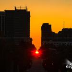 Raleigh-henge 2019.  Sunset aligns along the street grid.