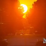 Zoom of the sunset on Raleigh-henge