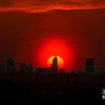 Sunset on March 30, 2019 behind downtown Raleigh