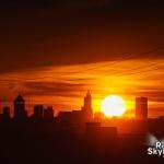 Sunset on April 1, 2019 behind downtown Raleigh