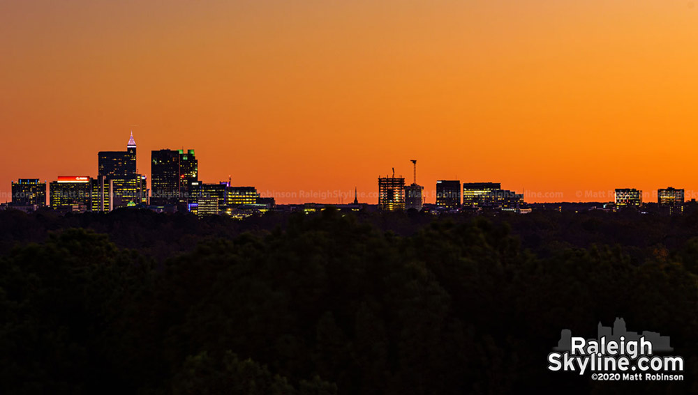 The full Raleigh Skyline as seen from the north, including the budding western side.