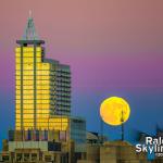 Moon rise through the Belt of Venus behind Raleigh