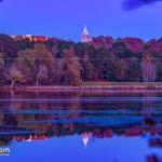 The only body of water that downtown Raleigh can reflect in, Lake Raleigh.