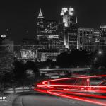 Raleigh Skyline in Black and White and Red, 2020