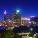 Comet NEOWISE over downtown Raleigh before sunrise on July 10, 2020