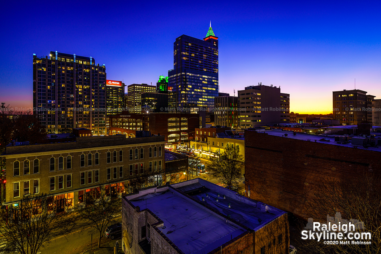 Downtown Raleigh Skyline at twilight