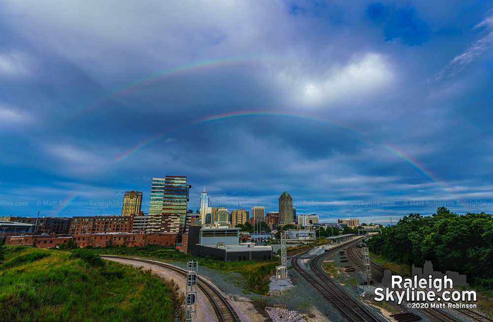 A "sunless" rainbow over Raleigh